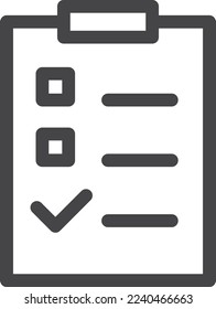 Checklist icon. Paper document with checkmark linear symbol