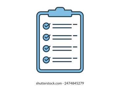 Checklist icon. icon related to action plan. suitable for web site, app, user interfaces, printable etc. flat line icon style. simple vector design editable