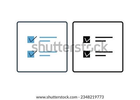 Checklist Icon. Icon related to assessment. solid icon style. Simple vector design editable