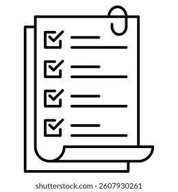 Checklist icon represented by Checklist simple symbol Line style.