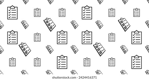 Checklist Icon Seamless Pattern, Job Aid, Checking List Vector Art Illustration