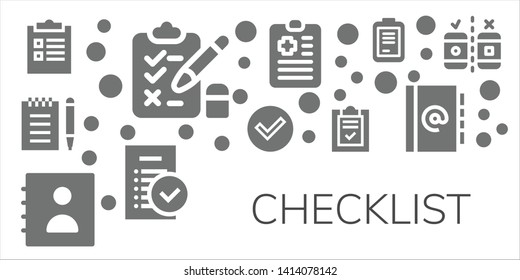 checklist icon set. 11 filled checklist icons.  Simple modern icons about  - Checklist, Test, Notepad, Check, Agenda, List, Clipboard, Tasks, Form, Testing