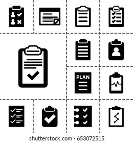 Checklist icon. set of 13 filled checklisticons such as heartbeat clipboard, clipboard, checklist, plan