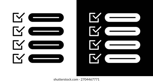 Checklisten-Symbol in schwarz-weißer einfarbiger Vektorgrafik