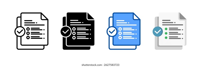 Checklist icon set bundle. Multi style icon collection perfect for websites, apps, and presentations. Simple vector icon collection