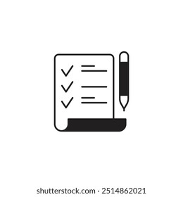 Checklist icon, Checklist icon set. Clipboard checklist or document. Checkmark, document, checkbox on paper and more. Clipboard concept. Vector illustration