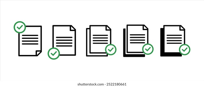 Conjunto de iconos de lista de comprobación. Lista de comprobación o documento de Portapapeles. Marca de verificación, documento, Casilla de verificación en papel y más. Concepto de Portapapeles. Ilustración vectorial