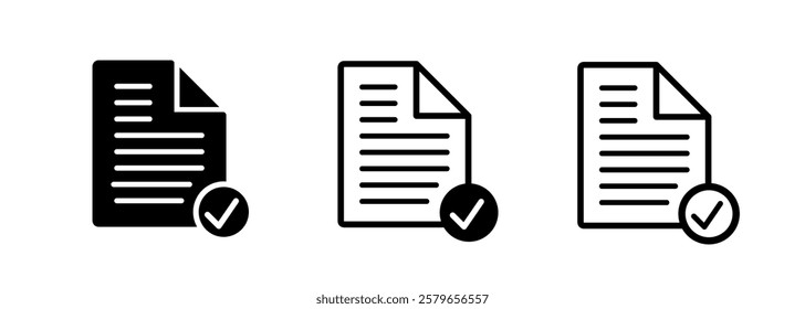 Checklist icon set. Clipboard checklist or document. Checkmark, document, checkbox on paper and more. Vector illustration on white background