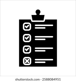 Checklist icon set. Clipboard checklist or document. Checkmark, document, checkbox on paper and more. Clipboard concept. Vector illustration