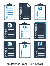 Checklist Icon set. Flat style vector EPS.