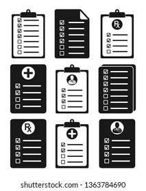 Checklist Icon set. Flat style vector EPS.
