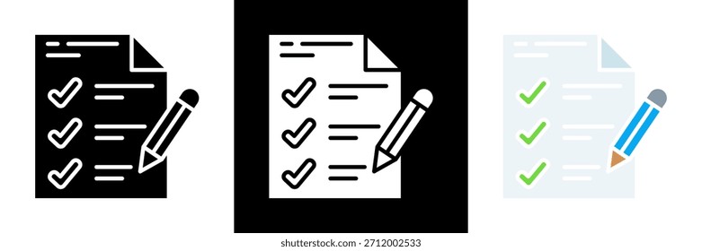 Checklist Icon Set Glyph vector Illustration