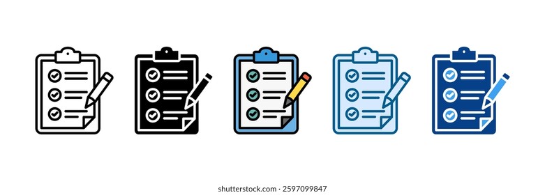 Checklist Icon Set Multiple Style Collection