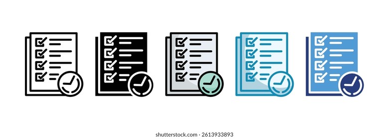 Checklist Icon Set Multiple Style Collection