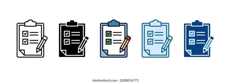 Ícone de lista de verificação definir coleção de vários estilos