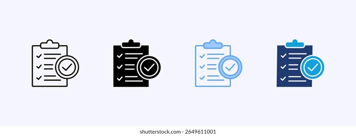 Conjunto de iconos de lista de comprobación Colección de estilos múltiples