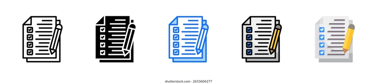 Checklist Icon Set Multiple Style Collection