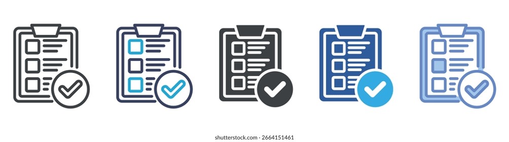 Checklist icon set multiple style collection