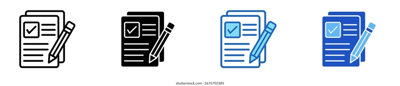 Checklist Icon Set Multiple Style Collection