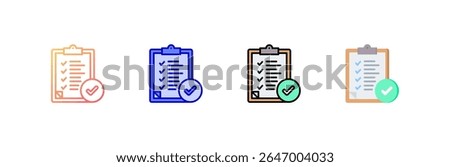 Checklist Icon set multiple style collection