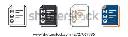 Checklist Icon Set Multiple Style Collection