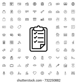 Checklist icon. set of outline shopping icons.