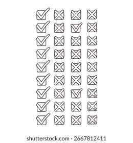 Checklisten-Symbolsatz. Einfache Illustration von Checklisten-Vektorsymbolen für das Web