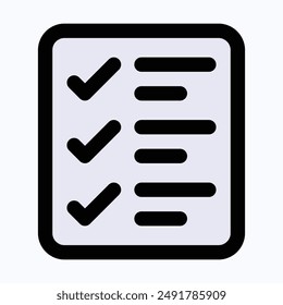 Checklist Icon, Shopping List Vector Icon, Isolated Lineal Color Vector Icon.