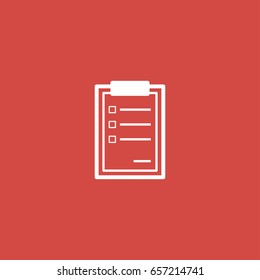 checklist icon. sign design. red background