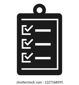 Checklist icon. Simple illustration of checklist vector icon for web design isolated on white background