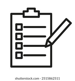Ícone de lista de verificação. Linhas simples. Gerenciamento de tarefas. Gráfico vetorial.
