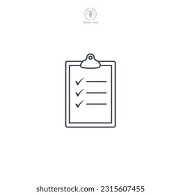 Checklist icon. A simple and organized vector illustration of a checklist, symbolizing tasks, to-do lists, and completion.