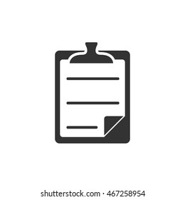 Checklist icon in single grey color. Office report information