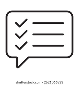 Checklist icon in speech bubble