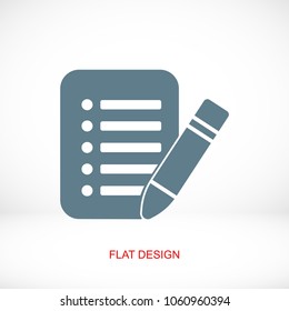 checklist icon, stock vector illustration flat design
