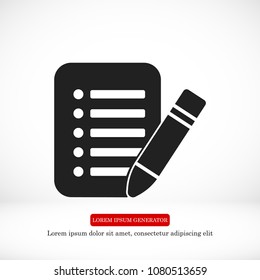 checklist icon, stock vector illustration flat design