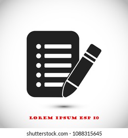 checklist icon, stock vector illustration flat design