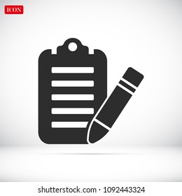 checklist icon, stock vector illustration flat design