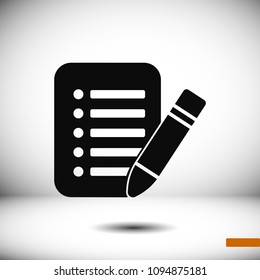 checklist icon, stock vector illustration flat design
