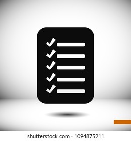 checklist icon, stock vector illustration flat design