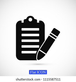 checklist icon, stock vector illustration flat design