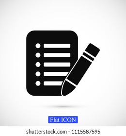 checklist icon, stock vector illustration flat design