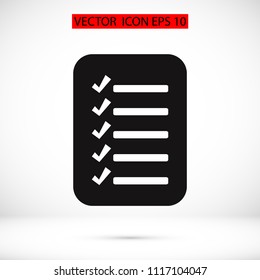 checklist icon, stock vector illustration flat design