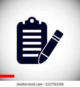 checklist icon, stock vector illustration flat design