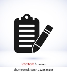 checklist icon, stock vector illustration flat design