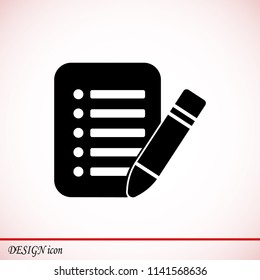 checklist icon, stock vector illustration flat design