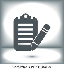 checklist icon, stock vector illustration flat design