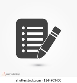 checklist icon, stock vector illustration flat design