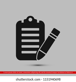 checklist icon, stock vector illustration flat design