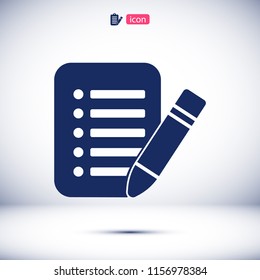 checklist icon, stock vector illustration flat design